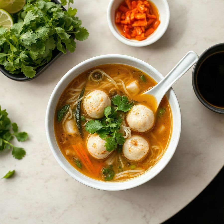 33. Fish Balls Vegetable Noodle Soup