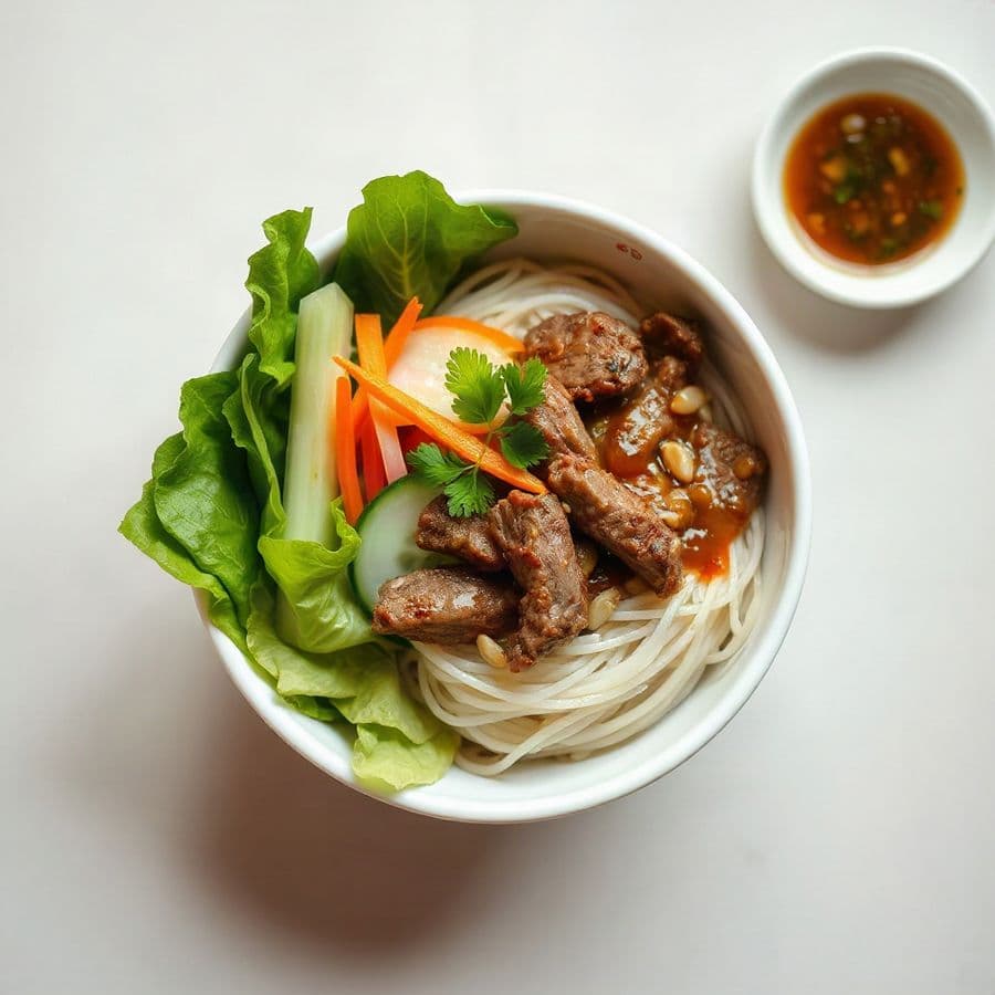 56. Lemon Grass Beef with Rice Vermicelli