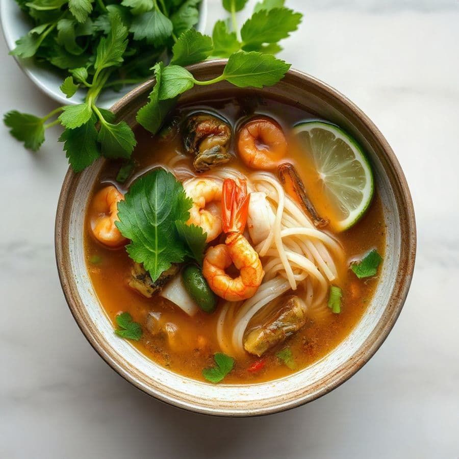 32. Seafood Vegetable Noodle Soup
